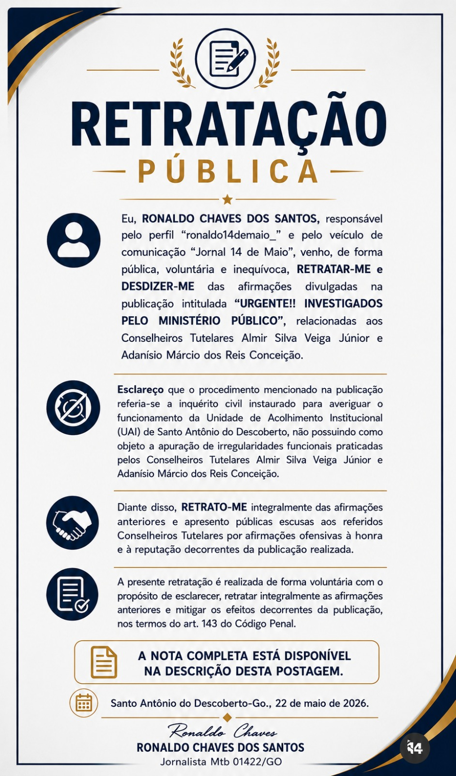 NOTA DE RETRATAÇÃO 2 nota nota 1